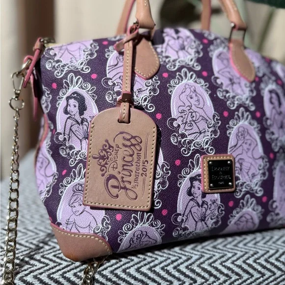 Dooney & Bourke Disney Princess Half Marathon 2015 Satchel Purple Sketch - Picture 6 of 16